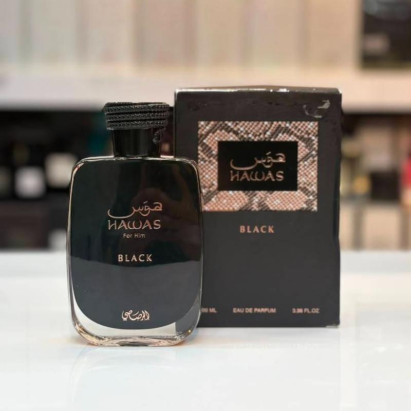 ادکلن مردانه رصاصی مدل هوس بلک فور هیم ( نیشانه حاجیوات )
