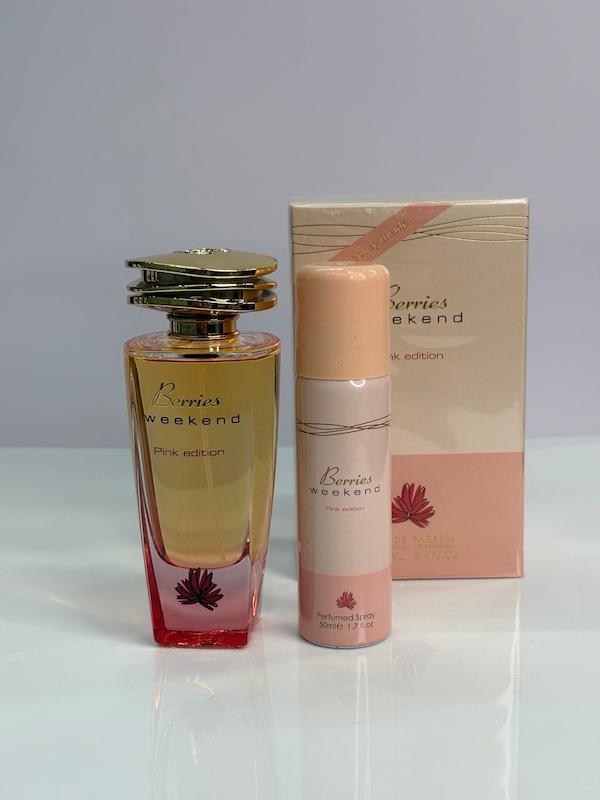 ادکلن زنانه فراگرنس ورد مدل بریس ویکند پینک ادیشن+اسپری رایگان