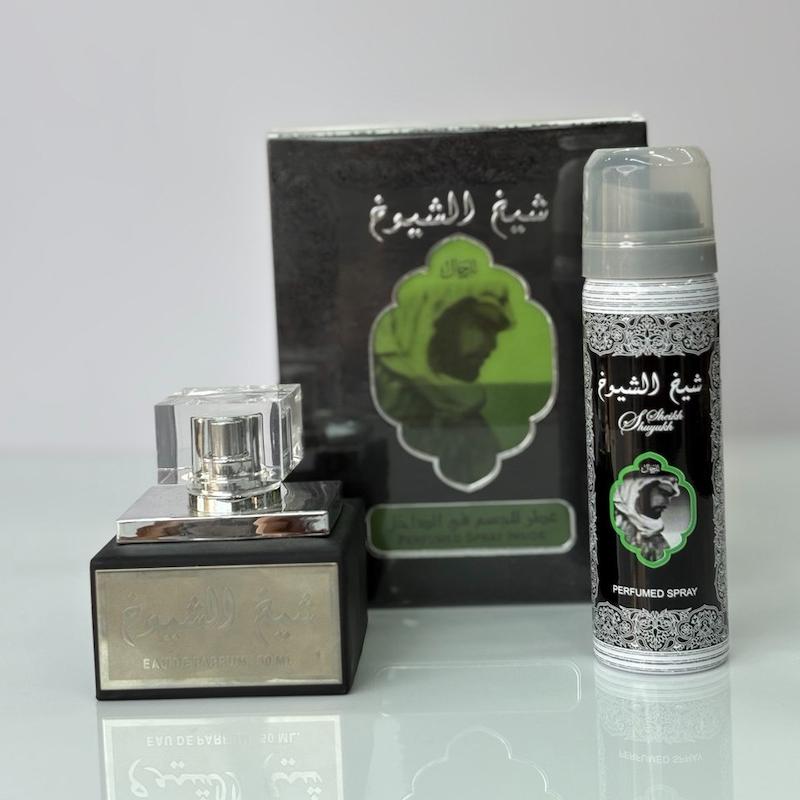 ادکلن مردانه لطافه مدل شیخ الشیوخ رجال همراه با اسپری