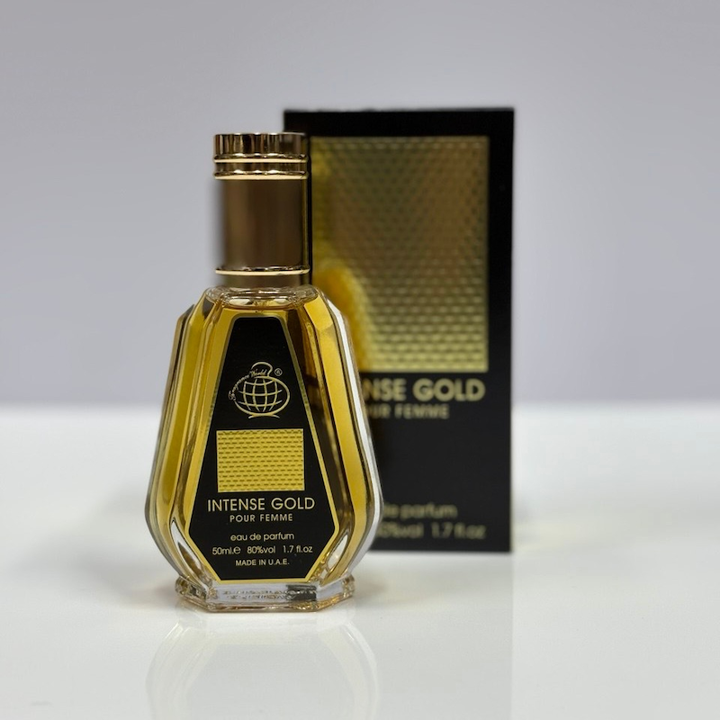 ادکلن 50 میل فراگرنس ورد مدل اینتنس گلد پور فمه