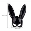 نقاب بالماسکه گوش‌دار مدل فانتزی (BDSM Mask) مشکی براق