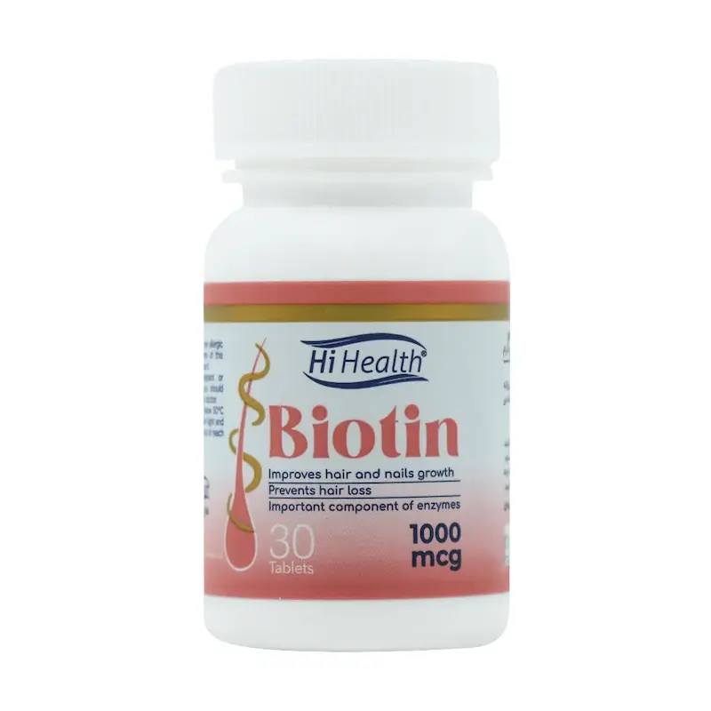 قرص بیوتین  ۱۰۰۰ میکروگرم های هلث ۳۰ عددی (Hi Health)