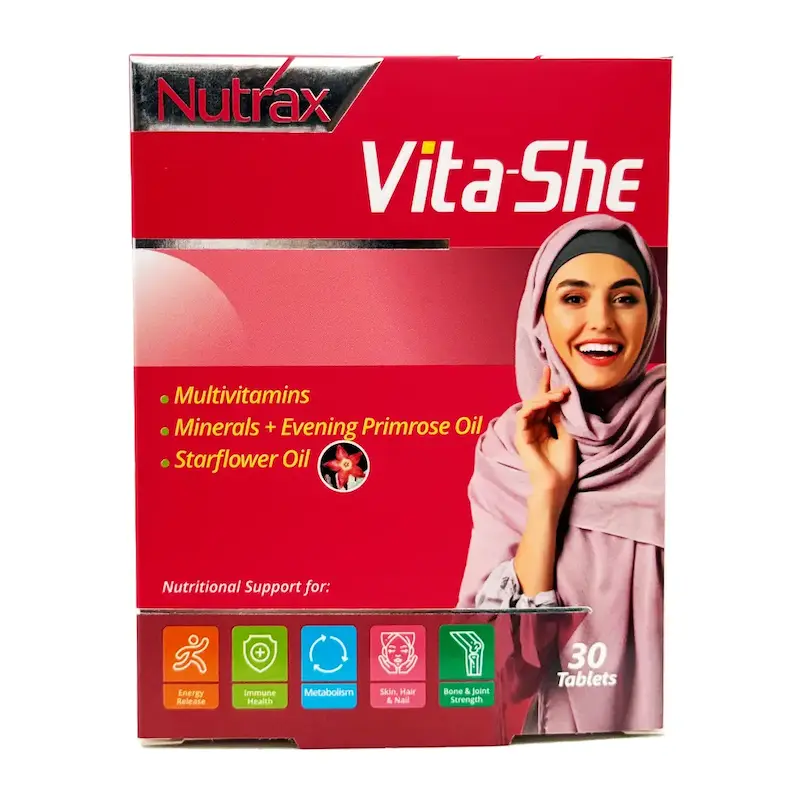 جعبه کپسول وایتا شی نوتراکس ۳۰ عددی مولتی ویتامین تخصصی بانوان حاوی جینسینگ آهن و کلسیم - تیدارو