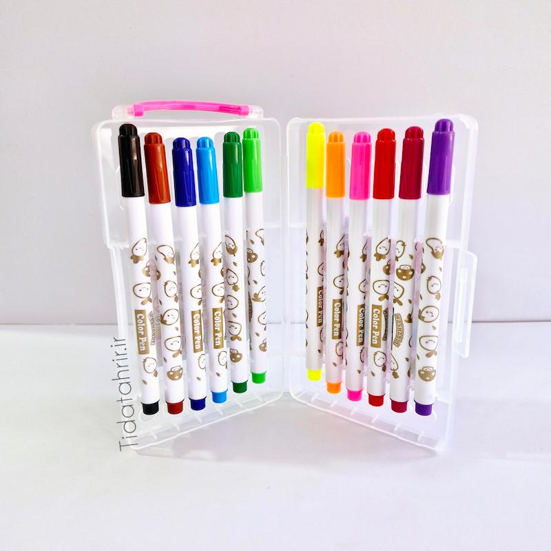 ماژیک ۱۲ رنگ جعبه طلقی کیفی