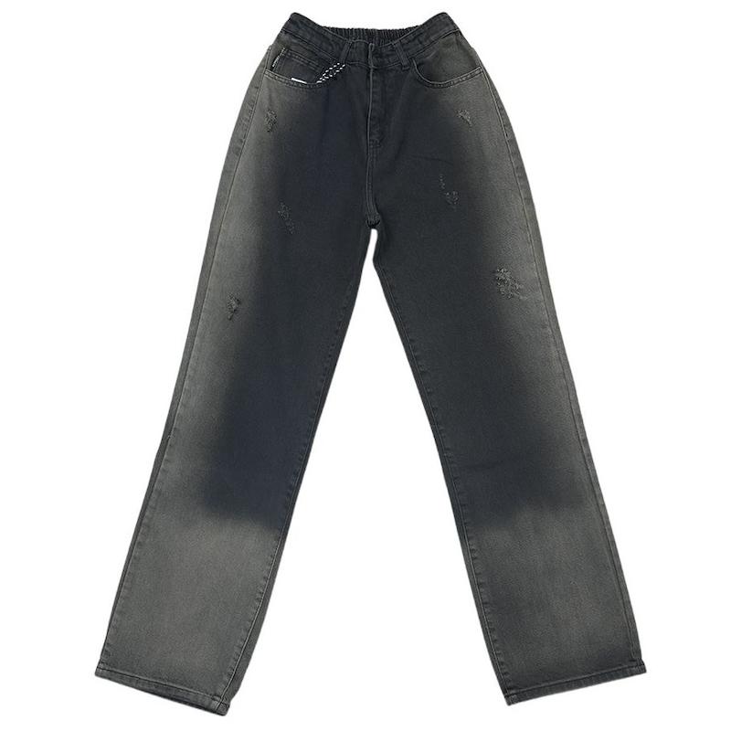 شلوار جین نیم بگ پشت کش