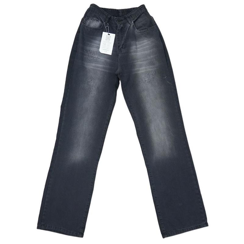 شلوار جین نیم بگ پشت کش