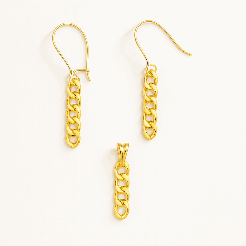 نیم ست طلا کارتیه زنجیری