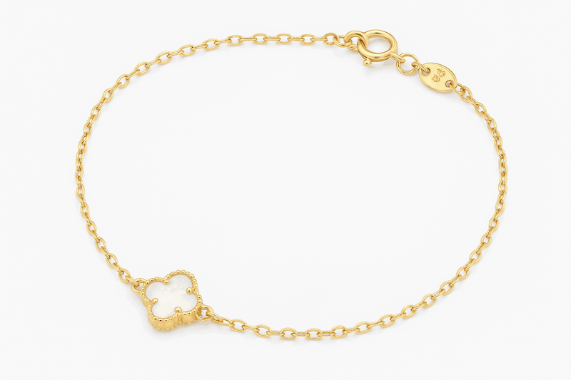  دستبند طلا ونکلیف لایت سفید صدفی