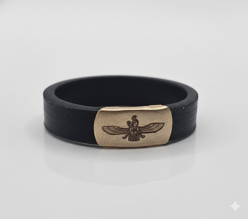 انگشتر طلا چرمی طرح فروهر