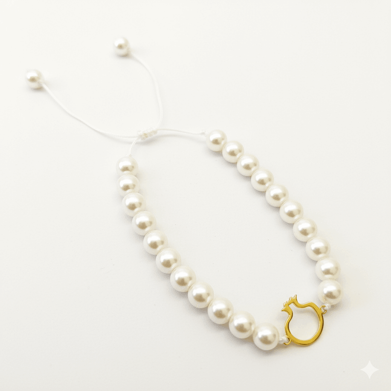 دستبند طلا مرواریدی با طرح انار