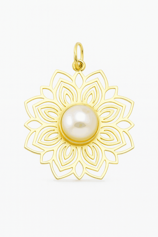 پلاک طلا آویز اسلیمی مروارید