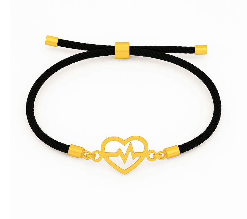 دستبند نخی طلا ضربان قلبم