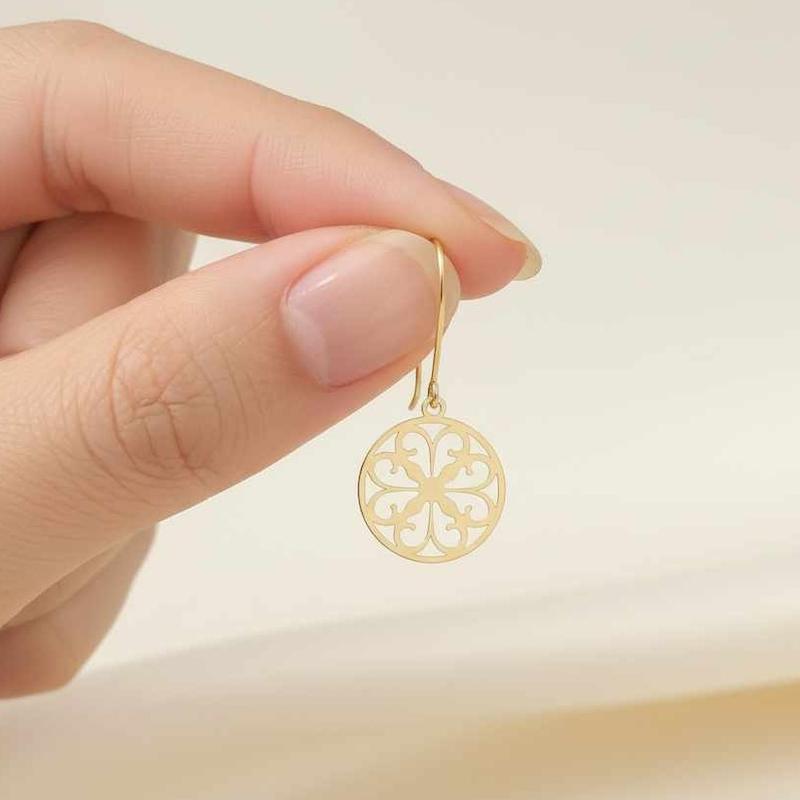 گوشواره طلا اسلیمی گرد