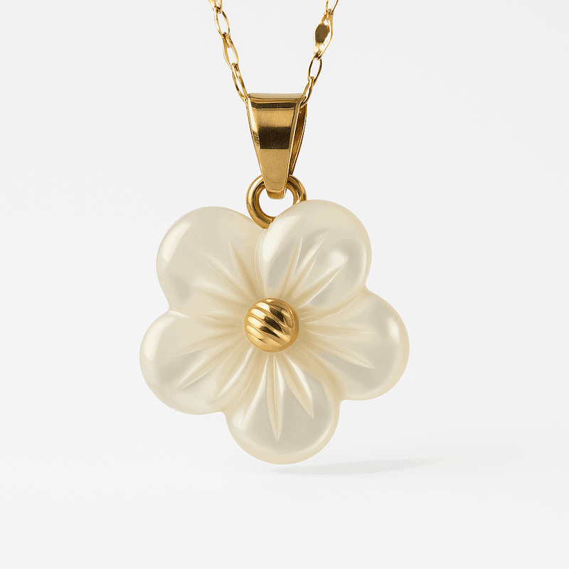 آویز طلا گل صدفی