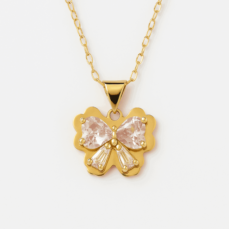 آویز طلا سواروفسکی پاپیون