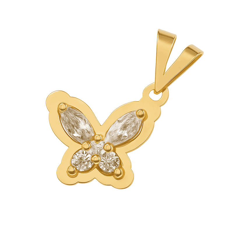 آویز طلا سواروفسکی پروانه