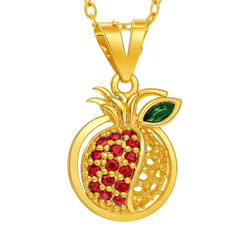 آویز طلا سواروفسکی انار