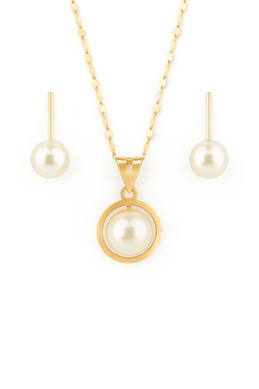 نیم ست طلا مروارید