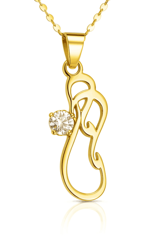 پلاک آویز طلا نگین دار مامان