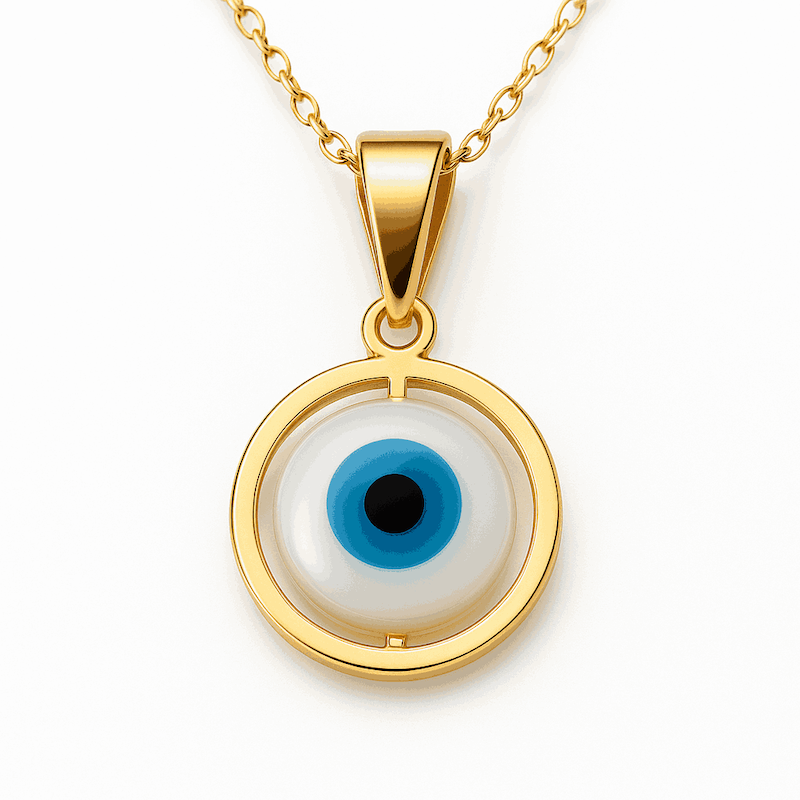 آویز چشم نظر دایره‌ای با مهره برجسته سه بعدی