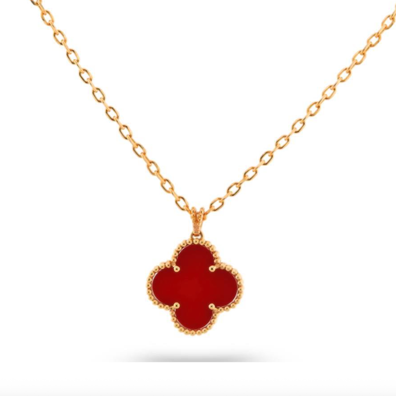 آویز طلا ونکلیف قرمز Carnelian