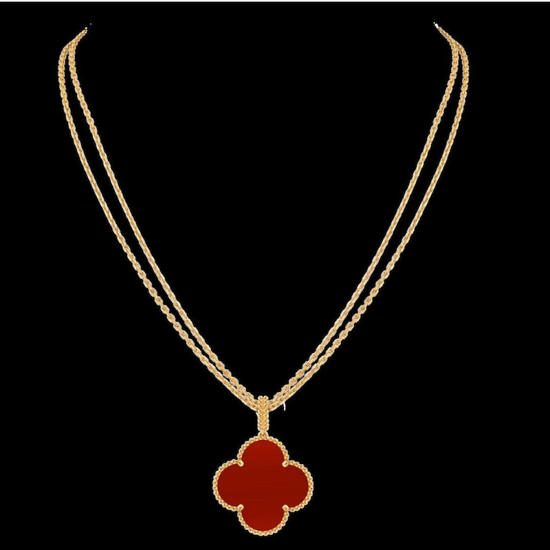 آویز طلا ونکلیف قرمز Carnelian