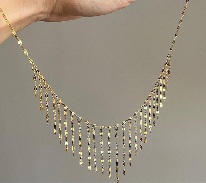 گردنبند طلا شرابه آبشاری