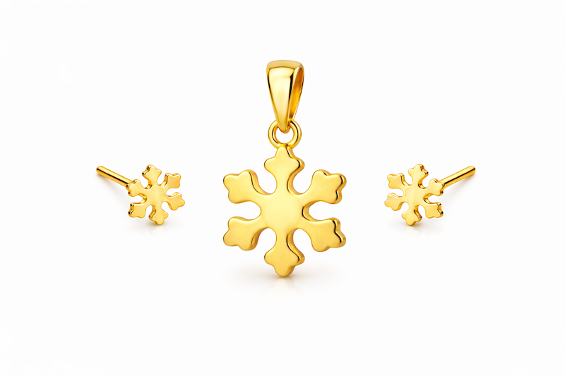 نیم ست طلا مدل برف