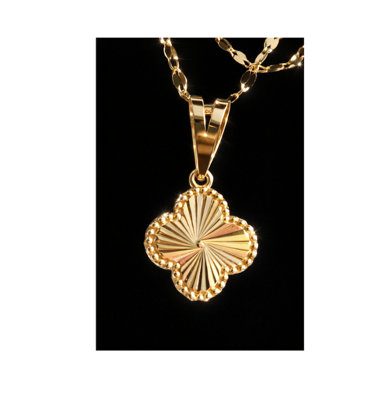 آویز طلا ونکلیف تراشدار کد VT001