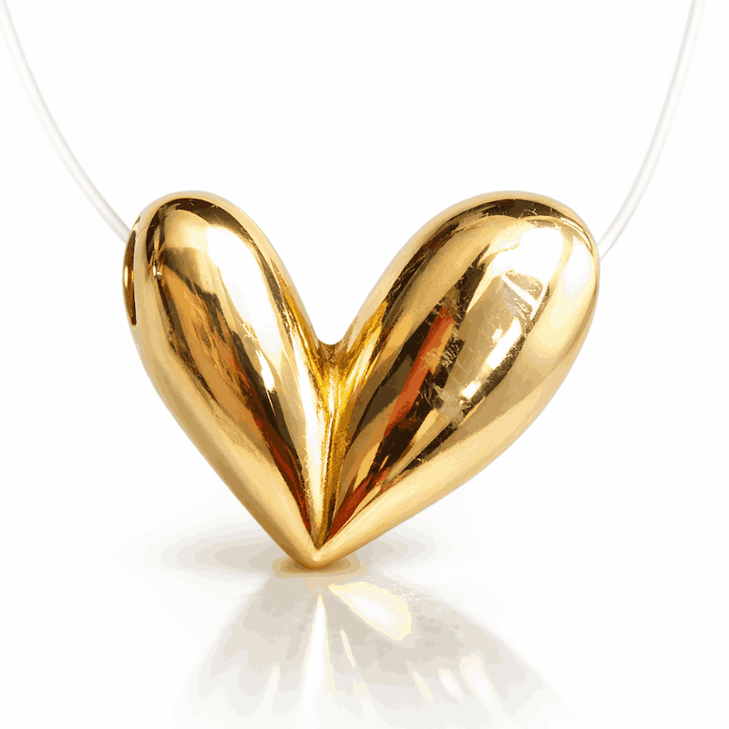 پلاک آویز طلا قلب دفرمه