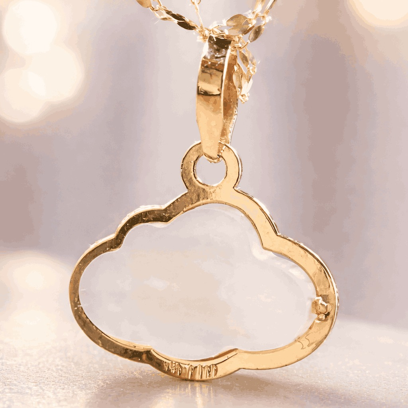 پلاک آویز طلا ابر صدفی