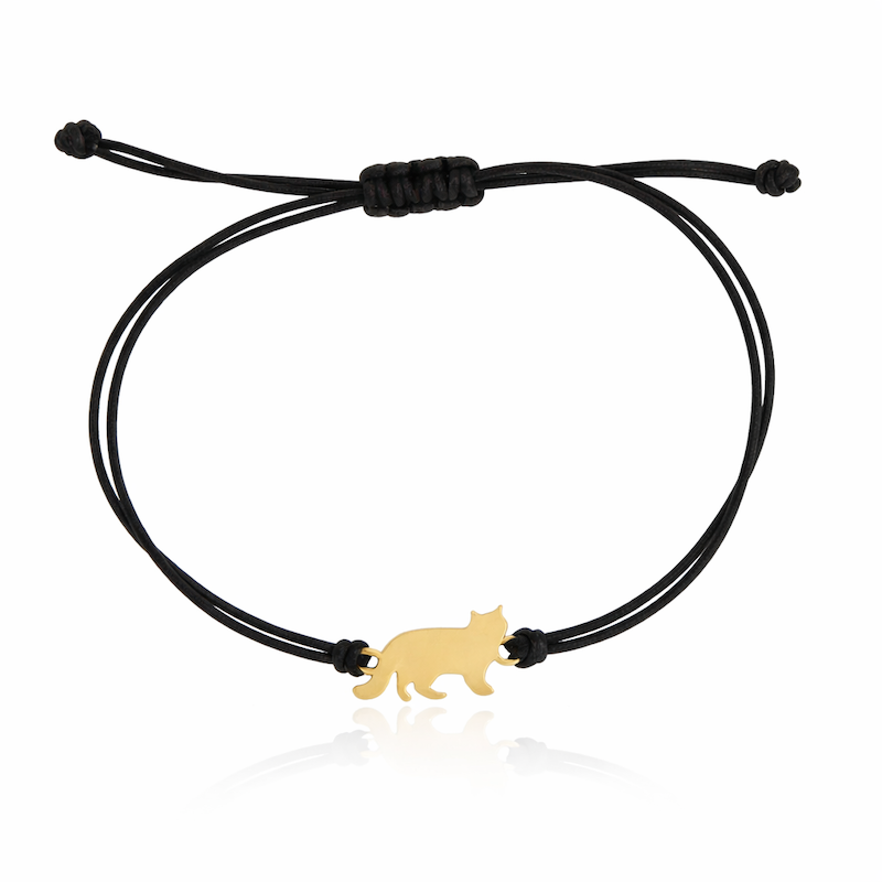 دستبند طلا نخی گربه