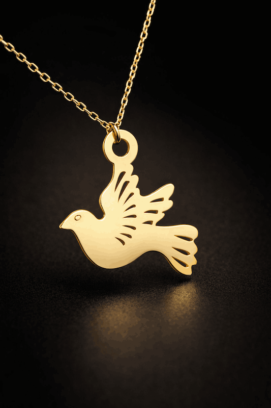 پلاک آویز طلا کبوتر Dove