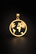پلاک آویز طلا مدل جهان
