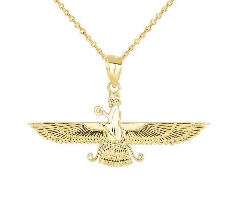 پلاک آویز طلا اهورا مزدا فروهر