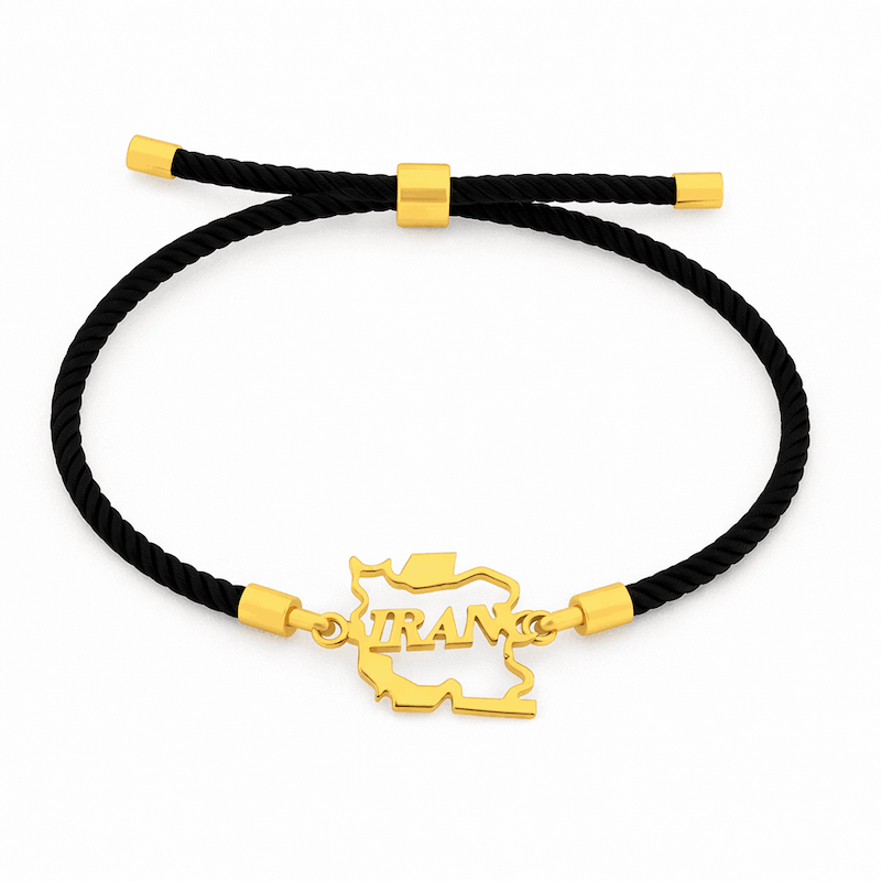 دستبند نخی طلا مدل ایران IRAN