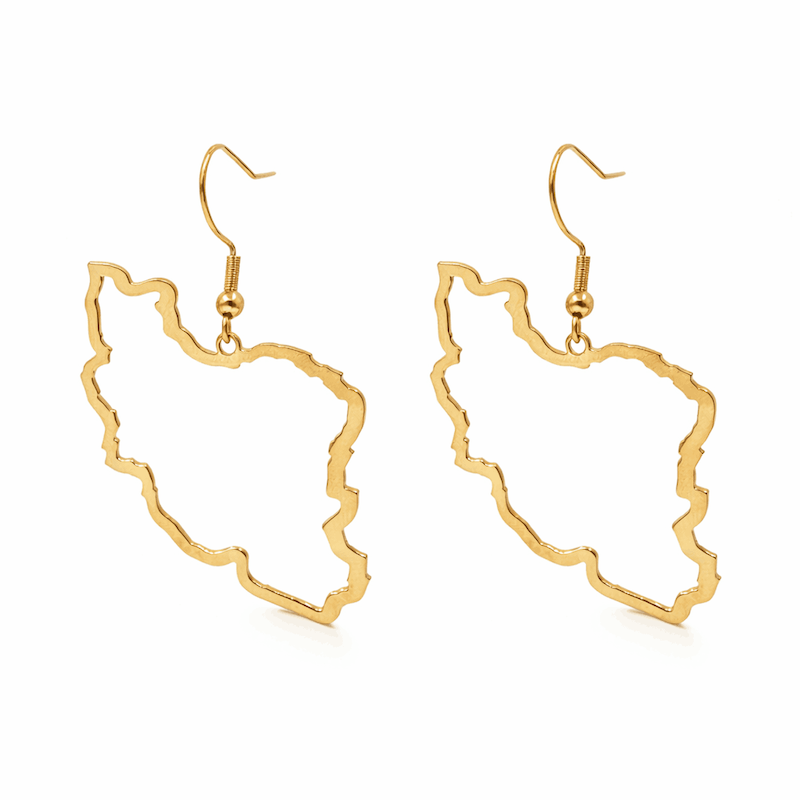 گوشواره طلا عصایی مدل ایران IRAN