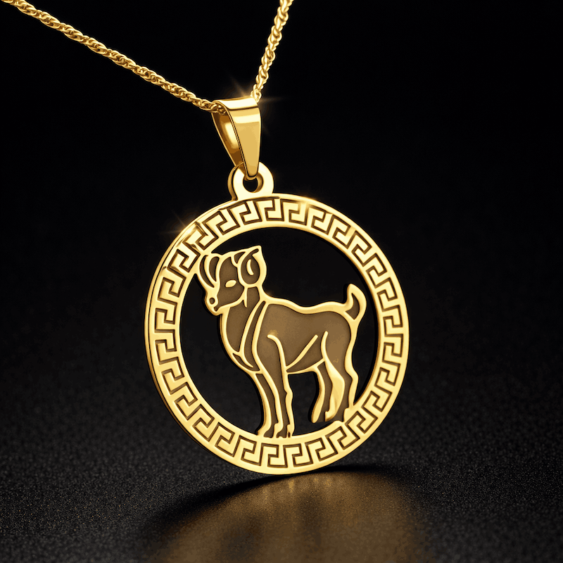 پلاک آویز طلا نماد ماه تولد فروردین