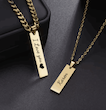 آویز پلاک بار مستطیلی حکاکی اسم Plate Name Necklace