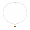 گردنبند طلا ۱۸ عیار مرواریدی ونکلیف تراش 