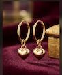 گوشواره طلا ۱۸ عیار زنانه مدل حلقه با آویز قلب