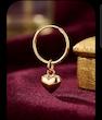 گوشواره طلا ۱۸ عیار زنانه مدل حلقه با آویز قلب
