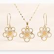 نیم ست طلا ۱۸ عیار مدل گل توری ونکلیف فلاور Flowerlace با آویز عصایی