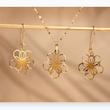 نیم ست طلا ۱۸ عیار مدل گل توری ونکلیف فلاور Flowerlace با آویز عصایی
