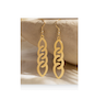 گوشواره طلا زنانه ۱۸ عیار سبک نمادار طرح زنجیری کارتیه Cartier با آویز عصایی