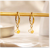 گوشواره طلا ۱۸ عیار زنانه مدل حلقه با آویز قلب