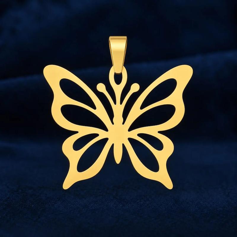 پلاک آویز طلا پروانه آویز طلا ۱۸ عیار