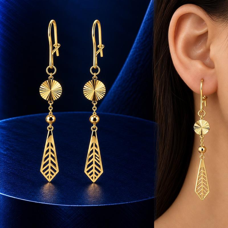 گوشواره طلا مدل کراواتی گوشواره زنانه طلا ۱۸ عیار