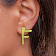گوشواره طلا مدل حرف F کد GA16786