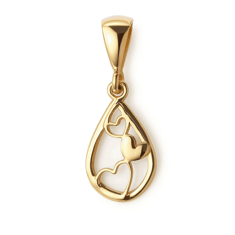 آویز طلا سه قلب